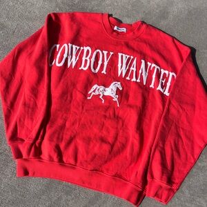 Daydreamer cowboy wanted horse crewneck sweatshirt fleece NWOT